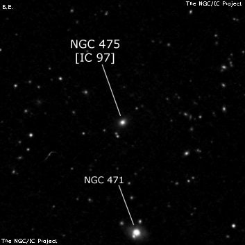 NGC 475 - эллиптическая галактика. Описание NGC 475:, Галактика в созвездии Рыбы