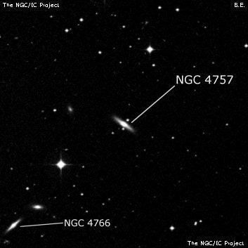 NGC 4757 - линзовидная галактика. Описание NGC 4757:, Галактика в созвездии Дева
