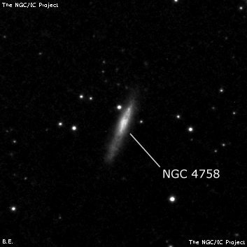 NGC 4758 - галактика неправильной формы. Описание NGC 4758:, Галактика в созвездии Волосы Вероники