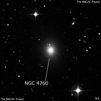 NGC 4760 - эллиптическая галактика. Описание NGC 4760:, Галактика в созвездии Дева