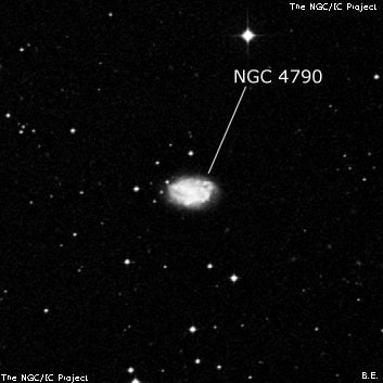 NGC 4790 - спиральная галактика с баром. Описание NGC 4790:, Галактика в созвездии Дева