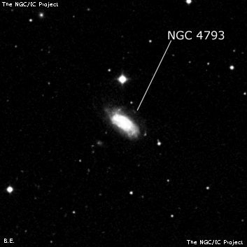 NGC 4793 - спиральная галактика с баром. Описание NGC 4793:, Галактика в созвездии Волосы Вероники