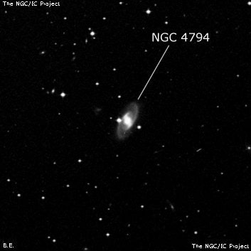 NGC 4794 - спиральная галактика с баром. Описание NGC 4794:, Галактика в созвездии Ворон