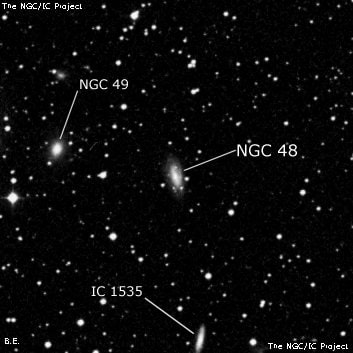 NGC 48 - спиральная галактика с баром. Описание NGC 48:, Галактика в созвездии Андромеда