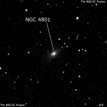 NGC 4801 - линзовидная галактика. Описание NGC 4801:, Галактика в созвездии Большая Медведица