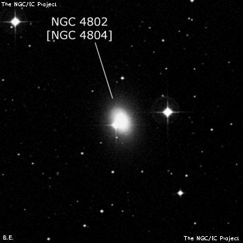 NGC 4802 - линзовидная галактика. Описание NGC 4802:, Объект глубокого космоса в созвездии Ворон