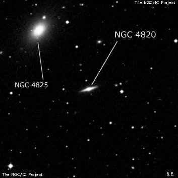 NGC 4820 - линзовидная галактика. Описание NGC 4820:, Галактика в созвездии Дева