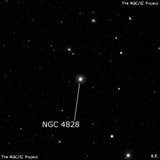 NGC 4828 - линзовидная галактика. Описание NGC 4828:, Галактика в созвездии Волосы Вероники