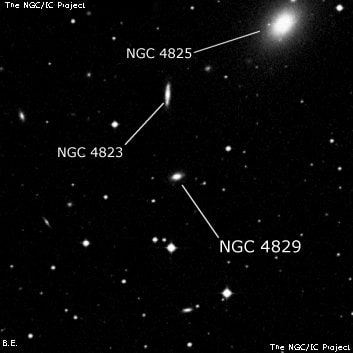 NGC 4829 - эллиптическая галактика. Описание NGC 4829:, Галактика в созвездии Дева