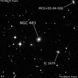 NGC 483 - спиральная галактика. Описание NGC 483:, Галактика в созвездии Рыбы
