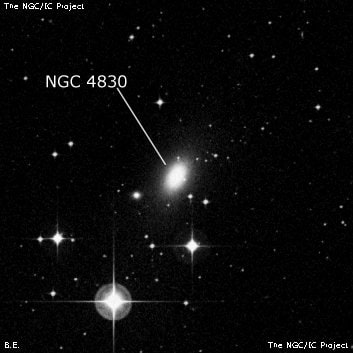 NGC 4830 - спиральная галактика с баром. Описание NGC 4830:, Галактика в созвездии Дева