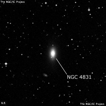 NGC 4831 - спиральная галактика с баром. Описание NGC 4831:, Галактика в созвездии Гидра