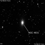 NGC 4831 - спиральная галактика с баром. Описание NGC 4831:, Галактика в созвездии Гидра
