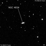 NGC 4834 - галактика. Описание NGC 4834:, Галактика в созвездии Гончие Псы