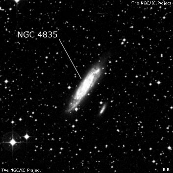 NGC 4835 - спиральная галактика с баром. Описание NGC 4835:, Галактика в созвездии Центавр