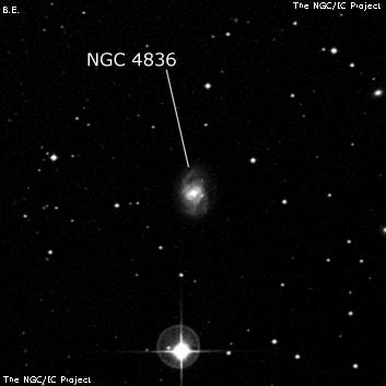 NGC 4836 - галактика. Описание NGC 4836:, Галактика в созвездии Дева