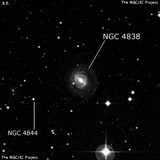 NGC 4838 - спиральная галактика с баром. Описание NGC 4838:, Галактика в созвездии Дева