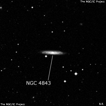 NGC 4843 - линзовидная галактика. Описание NGC 4843:, Галактика в созвездии Дева
