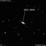 NGC 4846 - спиральная галактика с баром. Описание NGC 4846:, Галактика в созвездии Гончие Псы