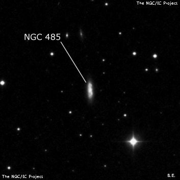 NGC 485 - спиральная галактика. Описание NGC 485:, Галактика в созвездии Рыбы