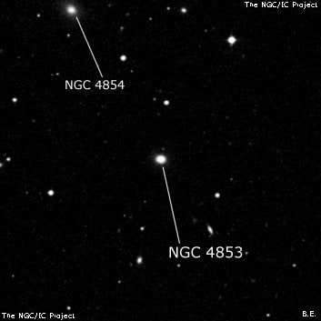 NGC 4853 - галактика. Описание NGC 4853:, Галактика в созвездии Волосы Вероники