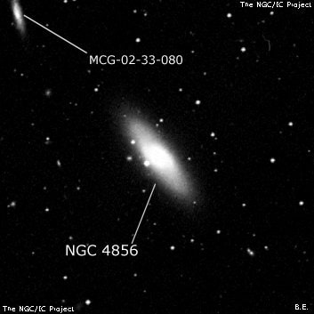 NGC 4856 - спиральная галактика с баром. Описание NGC 4856:, Галактика в созвездии Дева