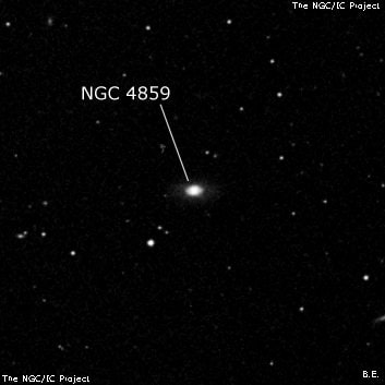 NGC 4859 - линзовидная галактика. Описание NGC 4859:, Галактика в созвездии Волосы Вероники
