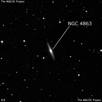 NGC 4863 - линзовидная галактика. Описание NGC 4863:, Галактика в созвездии Дева