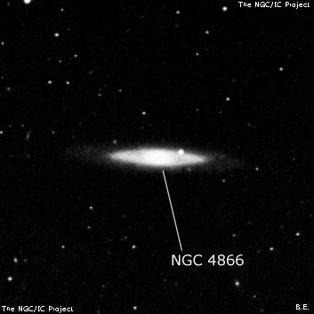 NGC 4866 - линзовидная галактика. Описание NGC 4866:, Галактика в созвездии Дева