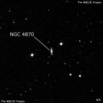 NGC 4870 - спиральная галактика. Описание NGC 4870:, Галактика в созвездии Гончие Псы