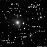 NGC 4871 - линзовидная галактика. Описание NGC 4871:, Галактика в созвездии Волосы Вероники