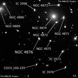 NGC 4876 - эллиптическая галактика. Описание NGC 4876:, Галактика в созвездии Волосы Вероники