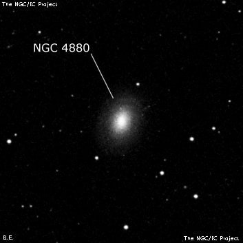 NGC 4880 - спиральная галактика с баром. Описание NGC 4880:, Галактика в созвездии Дева