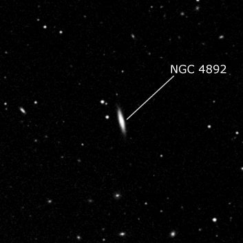 NGC 4892 - линзовидная галактика. Описание NGC 4892:, Галактика в созвездии Волосы Вероники