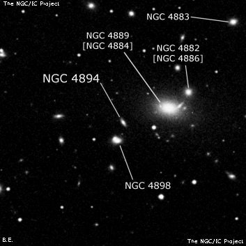 NGC 4894 - линзовидная галактика. Описание NGC 4894:, Галактика в созвездии Волосы Вероники