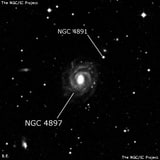 NGC 4897 - спиральная галактика с баром. Описание NGC 4897:, Галактика в созвездии Дева
