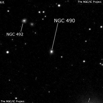 NGC 490 - спиральная галактика. Описание NGC 490:, Галактика в созвездии Рыбы