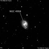 NGC 4904 - спиральная галактика с баром. Описание NGC 4904:, Галактика в созвездии Дева