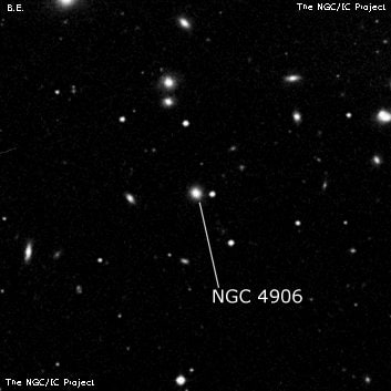 NGC 4906 - эллиптическая галактика. Описание NGC 4906:, Галактика в созвездии Волосы Вероники