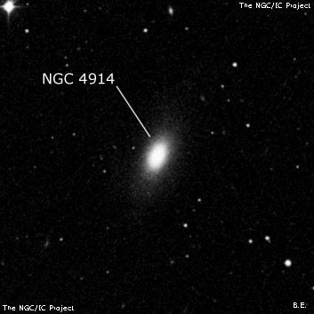 NGC 4914 - эллиптическая галактика. Описание NGC 4914:, Галактика в созвездии Гончие Псы