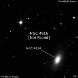 NGC 4916 - по указанным Генри Дрейером координатам, объект повторно не найден; . Описание NGC 4916:, Галактика в созвездии Волосы Вероники
