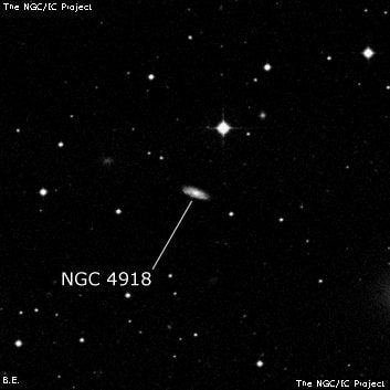 NGC 4918 - линзовидная галактика. Описание NGC 4918:, Галактика в созвездии Дева