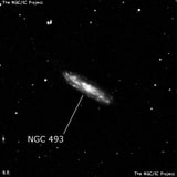 NGC 493 - спиральная галактика с баром. Описание NGC 493:, Галактика в созвездии Кит