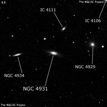 NGC 4931 - линзовидная галактика. Описание NGC 4931:, Галактика в созвездии Волосы Вероники