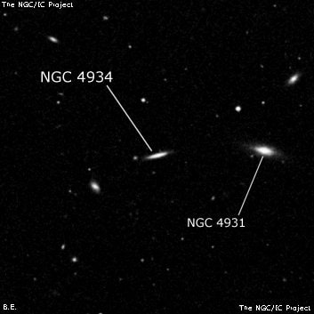 NGC 4934 - линзовидная галактика. Описание NGC 4934:, Галактика в созвездии Волосы Вероники