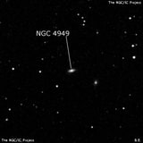 NGC 4949 - спиральная галактика с баром. Описание NGC 4949:, Галактика в созвездии Волосы Вероники