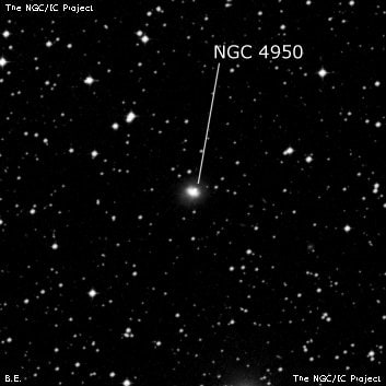NGC 4950 - спиральная галактика с баром. Описание NGC 4950:, Галактика в созвездии Центавр