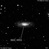NGC 4951 - спиральная галактика с баром. Описание NGC 4951:, Галактика в созвездии Дева