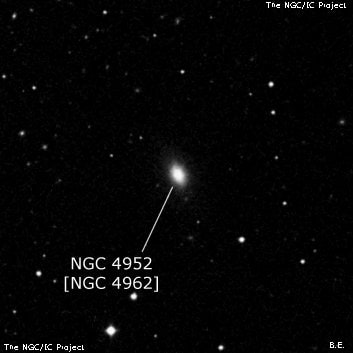 NGC 4952 - эллиптическая галактика. Описание NGC 4952:, Объект глубокого космоса в созвездии Волосы Вероники