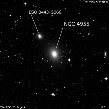 NGC 4955 - эллиптическая галактика. Описание NGC 4955:, Галактика в созвездии Гидра